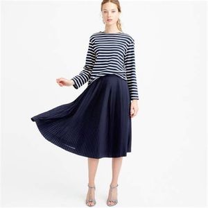 J. Crew pleated midi skirt - navy blue